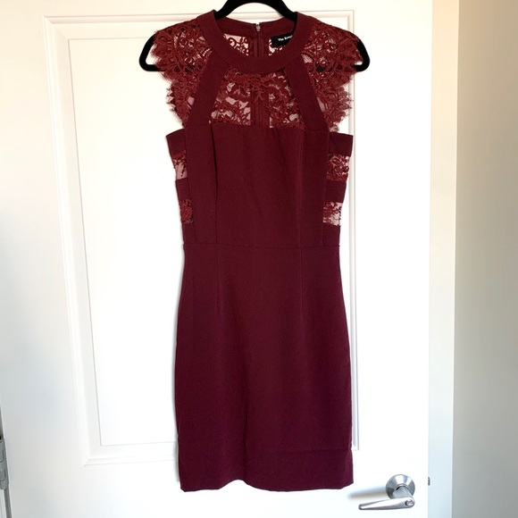The Kooples Dresses & Skirts - THE KOOPLES burgundy lace cutout dress